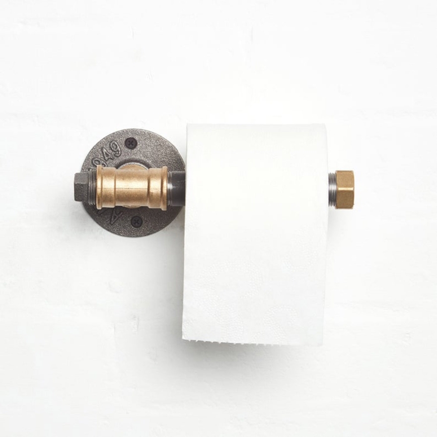 Držač toaletnog papira BORURAF 8x22 cm crna/zlatna