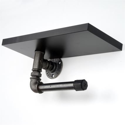 Držač toaletnog papira sa policom BORU 12x30 cm crni