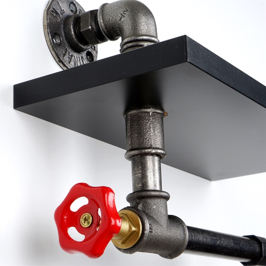 Držač toaletnog papira sa policom BORU crna