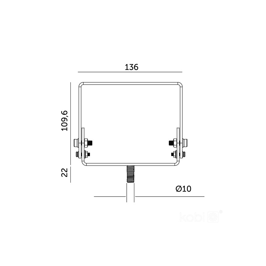 Držač za industrijsku svetiljku HIGHBAY, crna