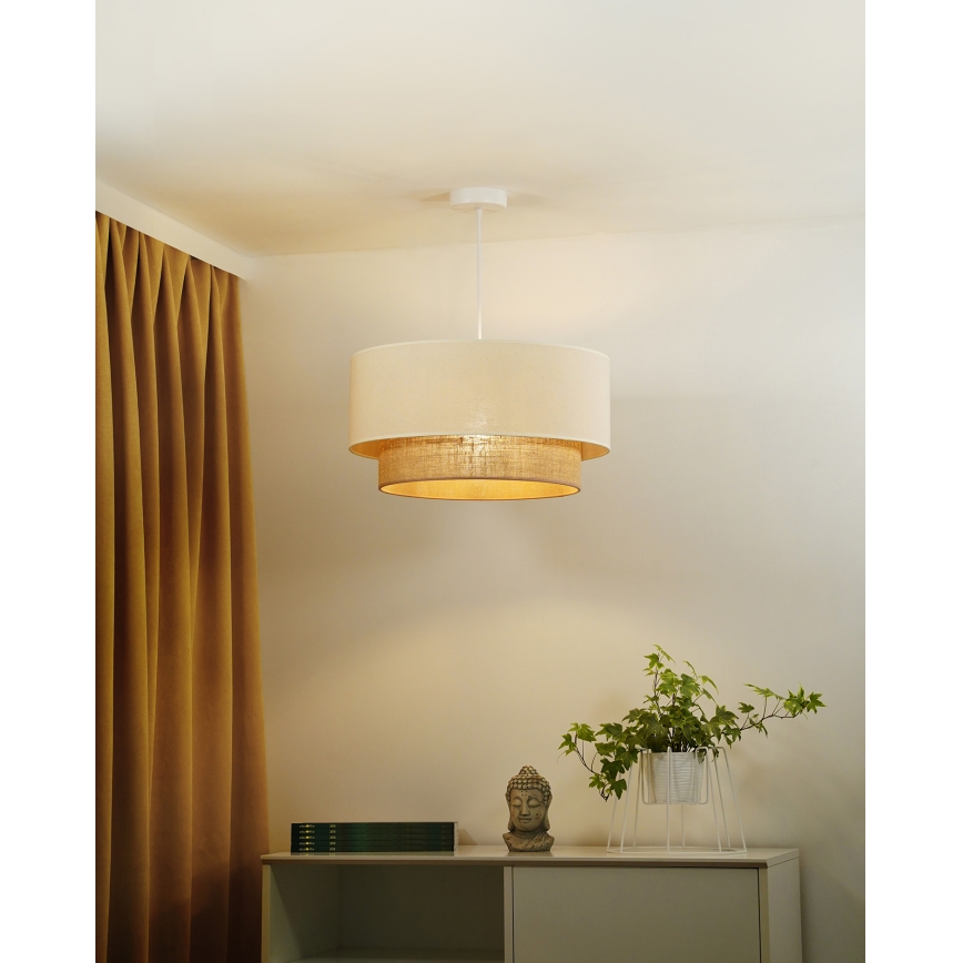 Duolla - BOHO luster na sajli 1xE27/40W/230V, prečnik 45 cm, krem/braon