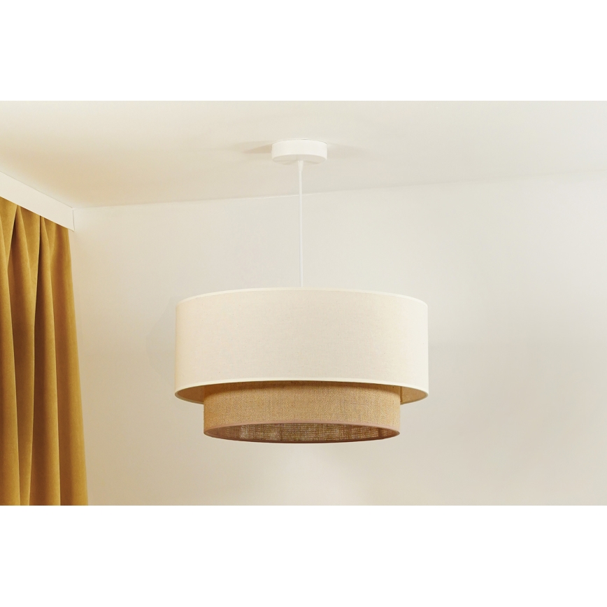 Duolla - BOHO luster na sajli 1xE27/40W/230V, prečnik 45 cm, krem/braon