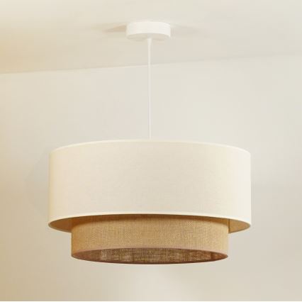 Duolla - BOHO luster na sajli 1xE27/40W/230V, prečnik 45 cm, krem/braon