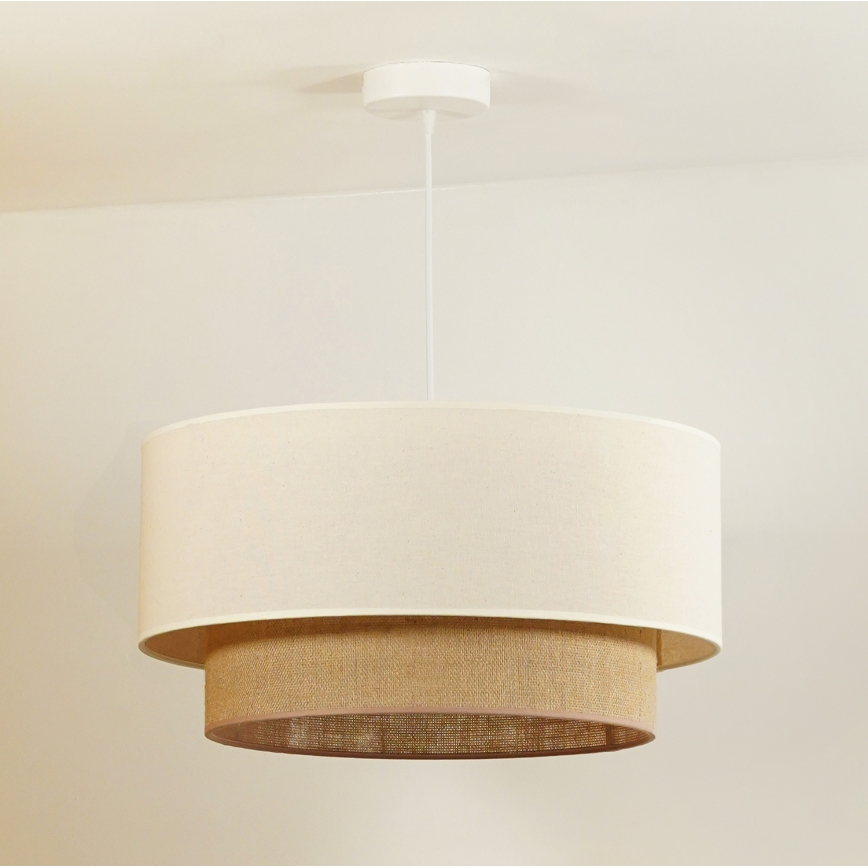 Duolla - BOHO luster na sajli 1xE27/40W/230V, prečnik 45 cm, krem/braon