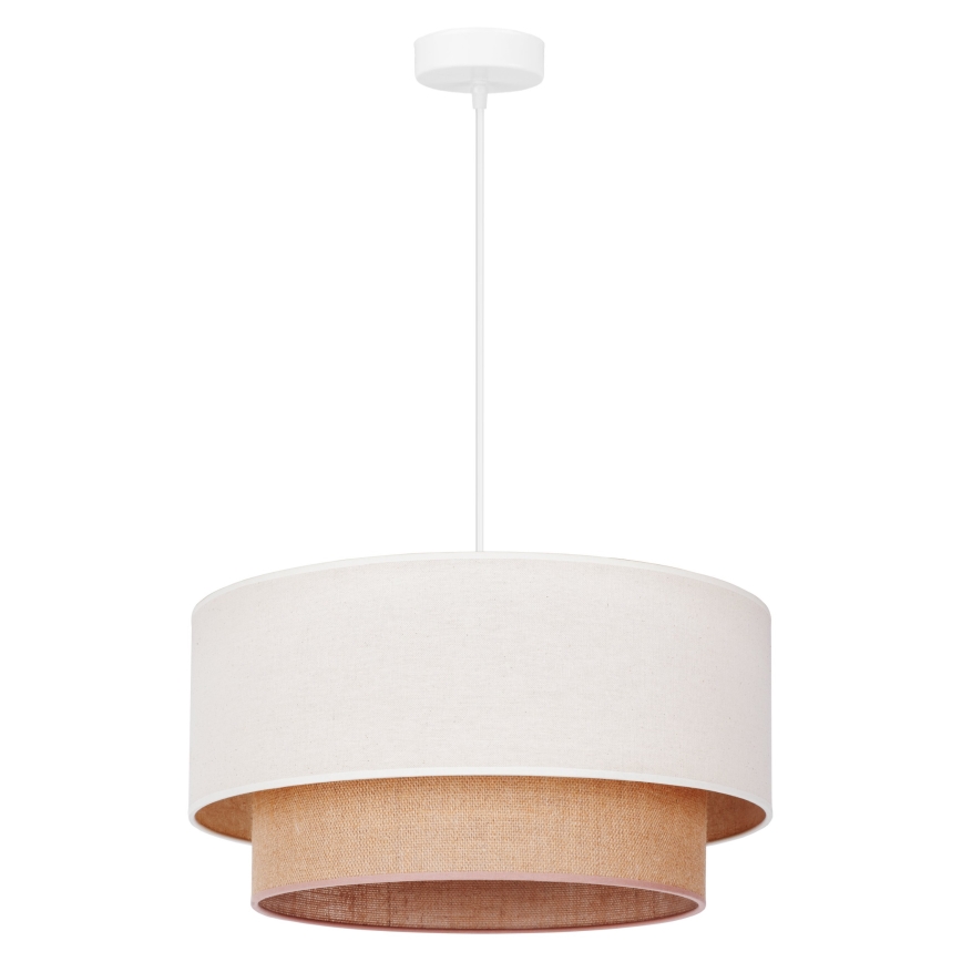 Duolla - BOHO luster na sajli 1xE27/40W/230V, prečnik 45 cm, krem/braon