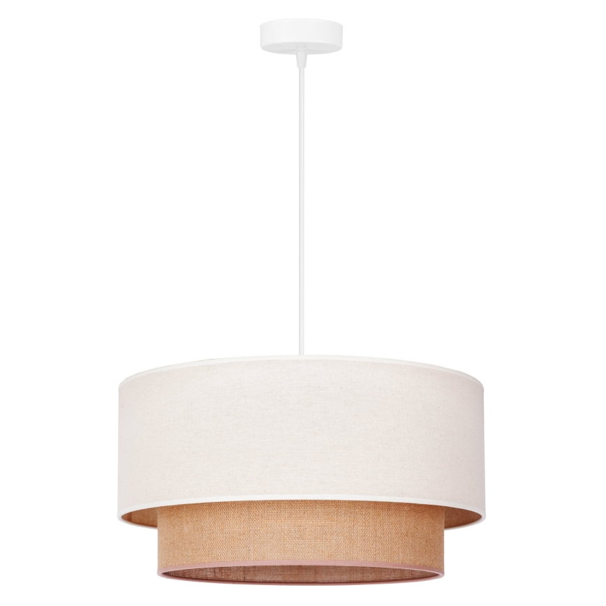 Duolla - BOHO luster na sajli 1xE27/40W/230V, prečnik 45 cm, krem/braon