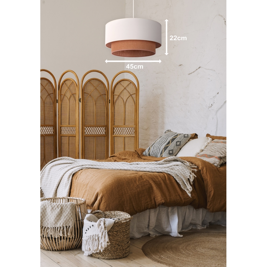 Duolla - BOHO luster na sajli 1xE27/40W/230V, prečnik 45 cm, krem/braon