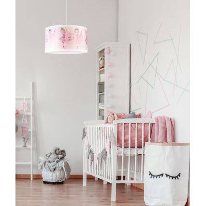 Duolla - Dečiji luster na sajli PRINT M 1xE27/40W/230V prečnik 35 cm balerine