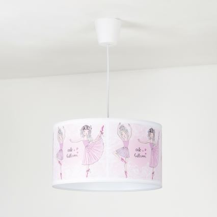 Duolla - Dečiji luster na sajli PRINT M 1xE27/40W/230V prečnik 35 cm balerine