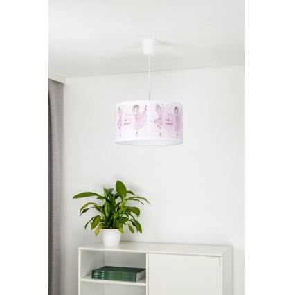 Duolla - Dečiji luster na sajli PRINT M 1xE27/40W/230V prečnik 35 cm balerine