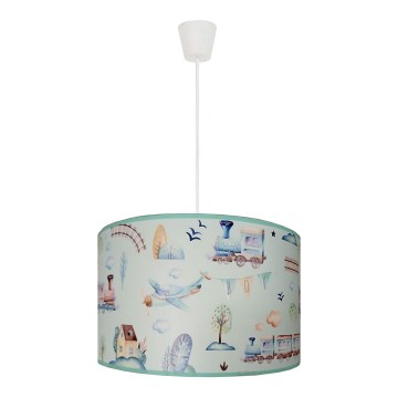 Duolla - Dečiji luster na sajli TRAIN 1xE27/15W/230V prečnik 35 cm