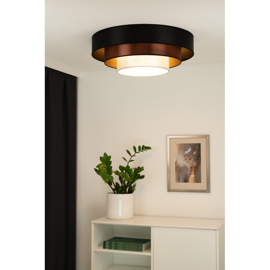 Duolla - LED plafonska svetiljka LUNETA LED/26W/230V Ø 60 cm 4000K crna/bakarna/bela