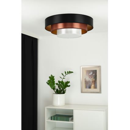 Duolla - LED plafonska svetiljka LUNETA LED/26W/230V Ø 60 cm 4000K crna/bakarna/bela