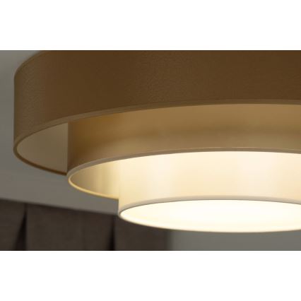 Duolla - LED plafonsko svetlo LUNETA LED/26W/230V prečnik 60 cm 4000K braon/zlatna/bela