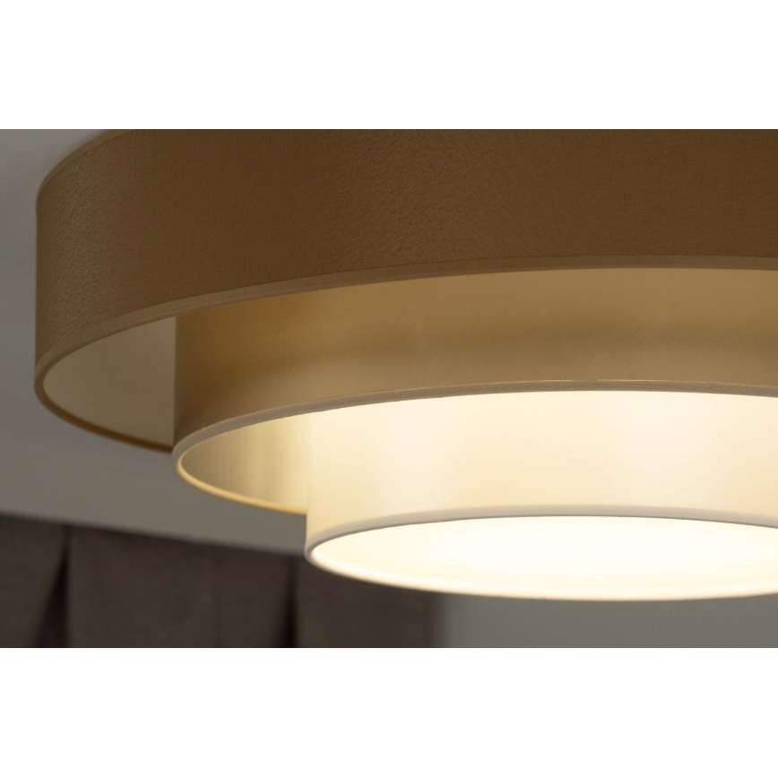 Duolla - LED plafonsko svetlo LUNETA LED/26W/230V prečnik 60 cm 4000K braon/zlatna/bela
