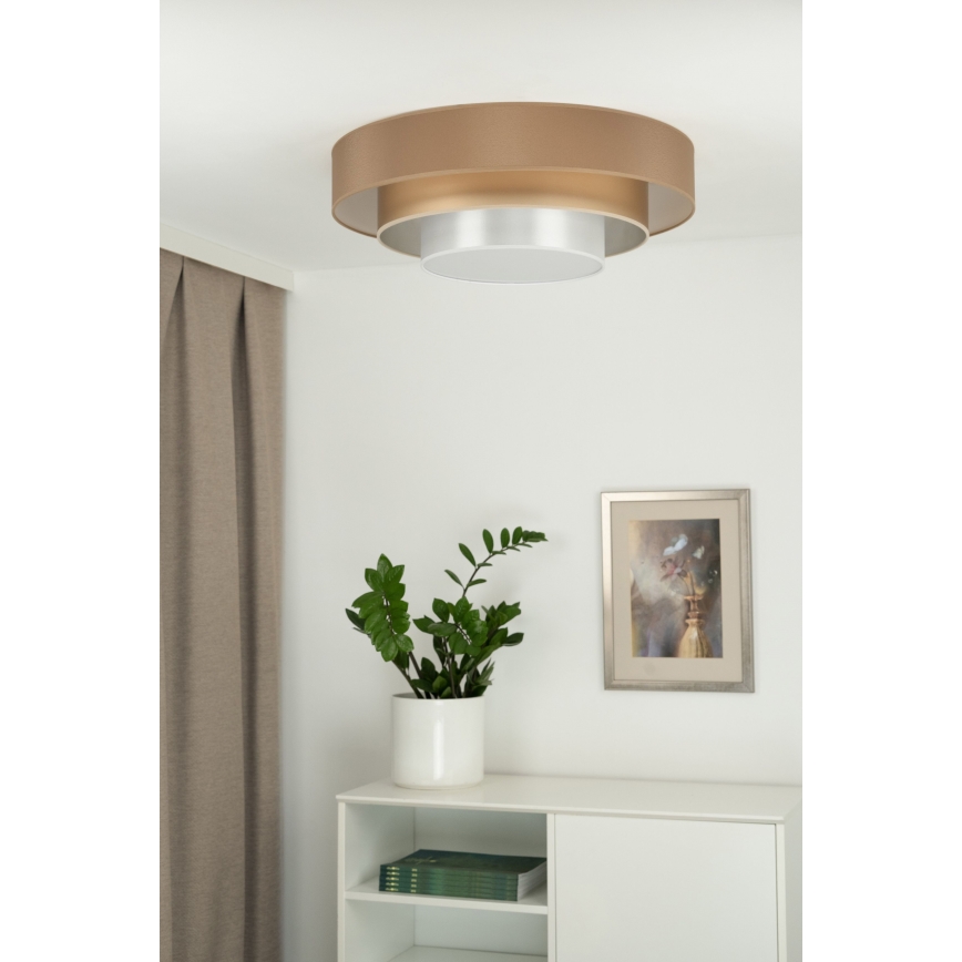 Duolla - LED plafonsko svetlo LUNETA LED/26W/230V prečnik 60 cm 4000K braon/zlatna/bela