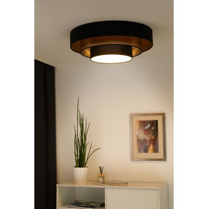 Duolla - LED plafonsko svetlo LUNETA LED/26W/230V preč. 60 cm 4000K crna/zlatna