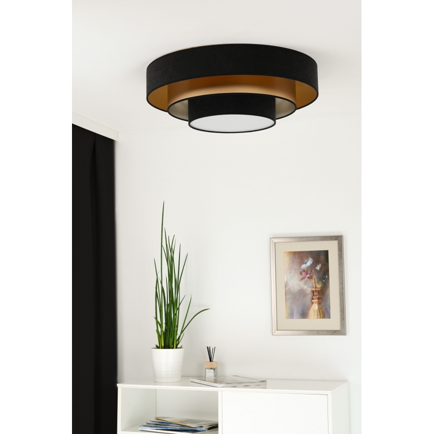 Duolla - LED plafonsko svetlo LUNETA LED/26W/230V preč. 60 cm 4000K crna/zlatna