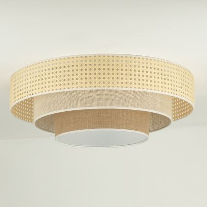 Duolla - LED plafonsko svetlo LUNETA LED/26W/230V prečnik 60 cm 4000K ratan/bež/braon