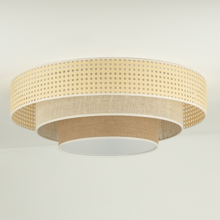 Duolla - LED plafonsko svetlo LUNETA LED/26W/230V prečnik 60 cm 4000K ratan/bež/braon