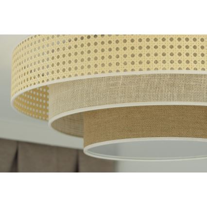 Duolla - LED plafonsko svetlo LUNETA LED/26W/230V prečnik 60 cm 4000K ratan/bež/braon