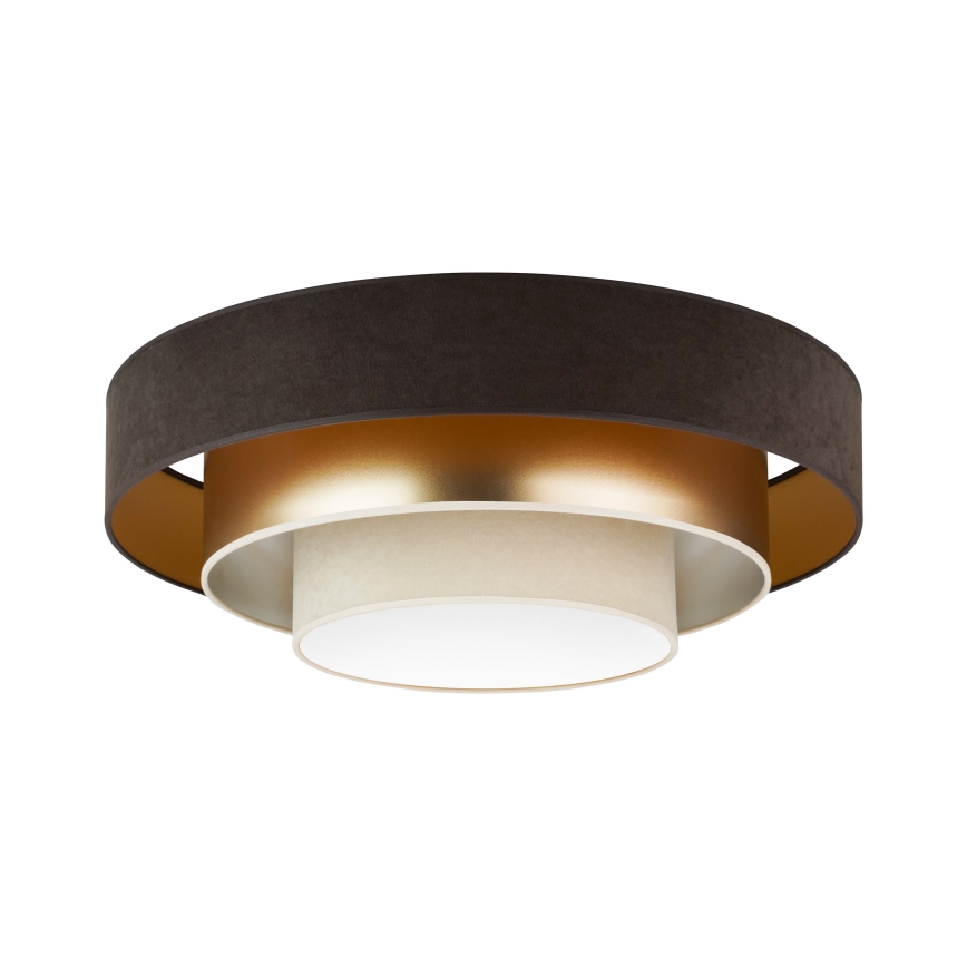 Duolla - LED stropna svetiljka LUNETA LED/26W/230V prečnik 60 cm 4000K braon/zlatna/krem