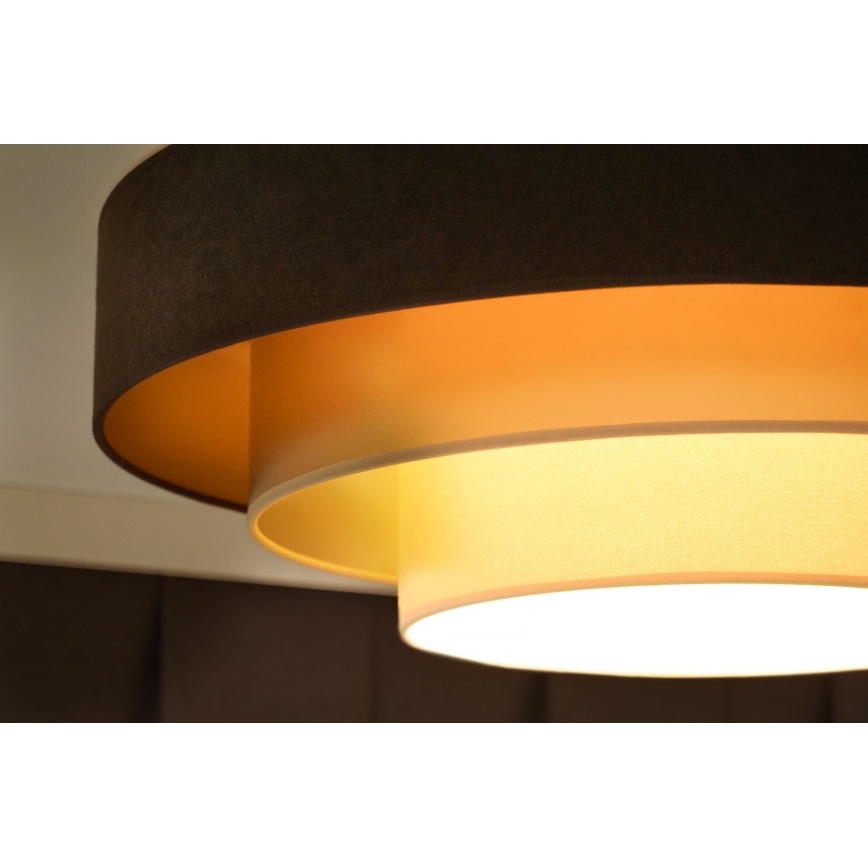 Duolla - LED stropna svetiljka LUNETA LED/26W/230V prečnik 60 cm 4000K braon/zlatna/krem