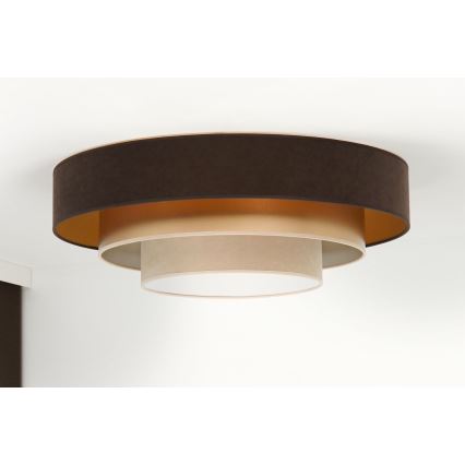 Duolla - LED stropna svetiljka LUNETA LED/26W/230V prečnik 60 cm 4000K braon/zlatna/krem