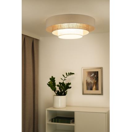 Duolla - LED plafonsko svetlo LUNETA LED/26W/230V Ø 60 cm 4000K krem/braon