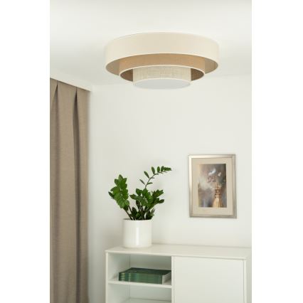 Duolla - LED plafonsko svetlo LUNETA LED/26W/230V Ø 60 cm 4000K krem/braon