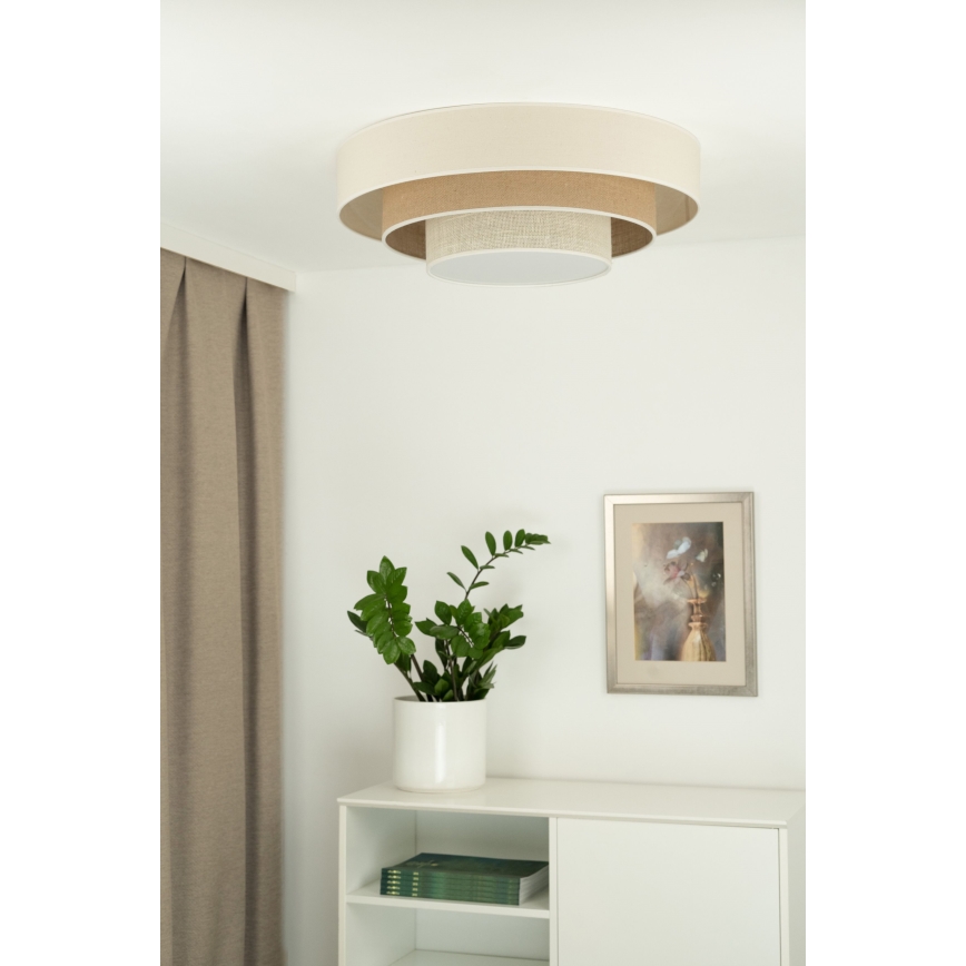 Duolla - LED plafonsko svetlo LUNETA LED/26W/230V Ø 60 cm 4000K krem/braon
