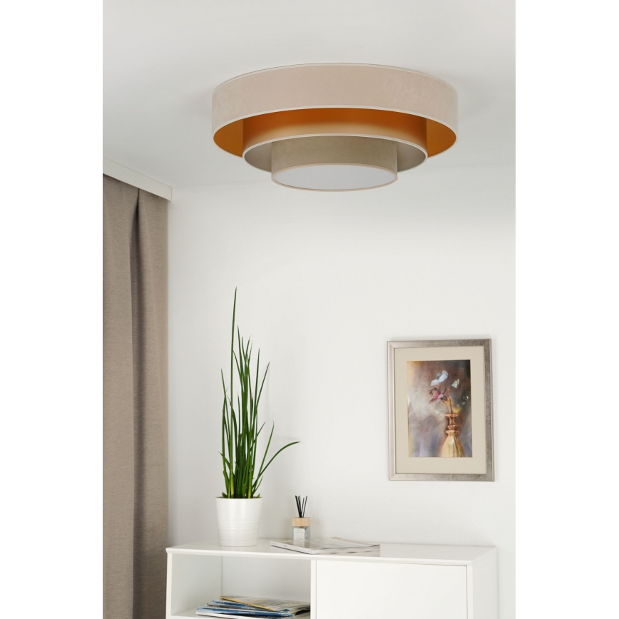 Duolla - LED plafonsko svetlo LUNETA LED/26W/230V, prečnik 60 cm, 4000K, krem/zlatno/bež