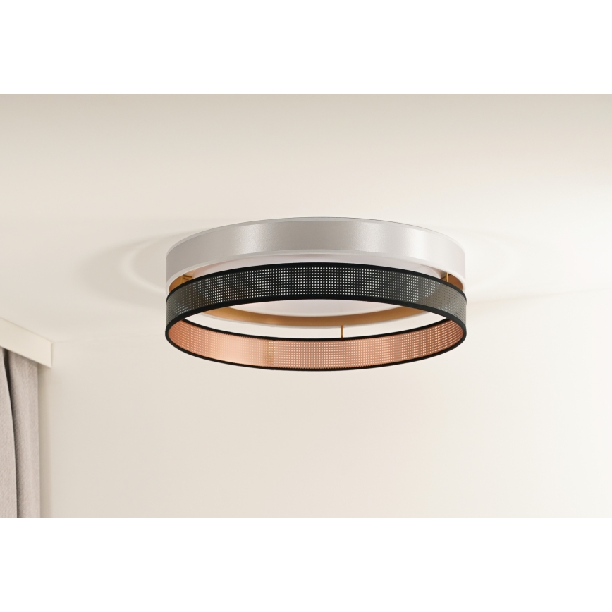 Duolla - LED stropna svetiljka ROLLER DUO SHINY LED/24W/230V prečnika 45 cm srebrna/crna
