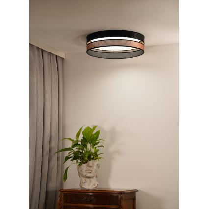 Duolla - LED stropno svetlo ROLLER DUO SHINY LED/24W/230V prečnik 45 cm crna/bakarna