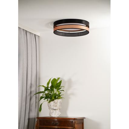 Duolla - LED stropno svetlo ROLLER DUO SHINY LED/24W/230V prečnik 45 cm crna/bakarna