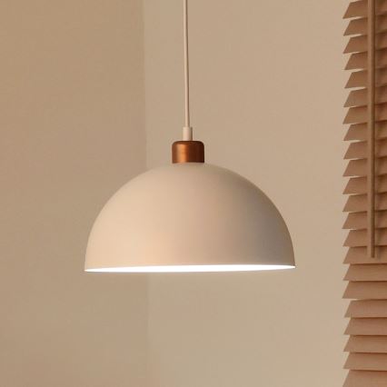 Duolla - Luster na kablu IRONLINE 1xE27/15W/230V Ø 27 cm bela/bakrena