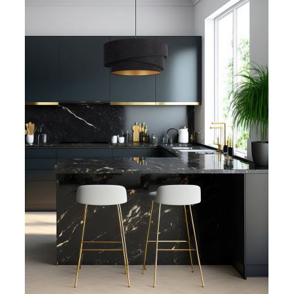 Duolla - Luster na kablu KOBO 1xE27/15W/230V, prečnik 45 cm, crna/zlatna