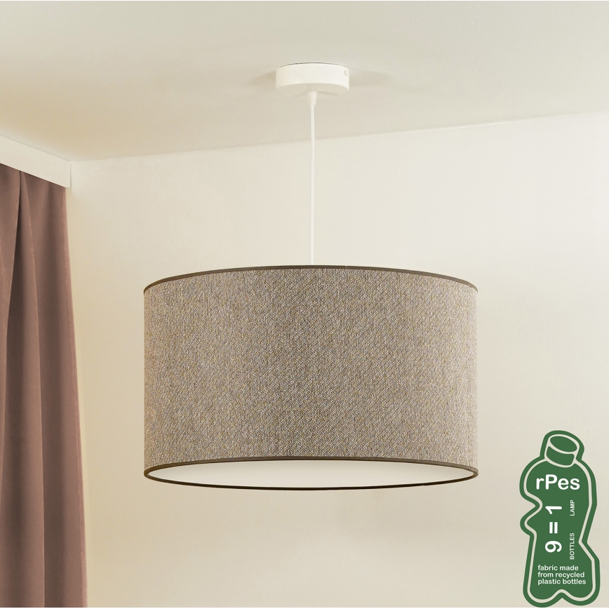 Duolla - Luster na kablu ROLLER ECO RECYCLING 1xE27/15W/230V prečnik 45 cm braon