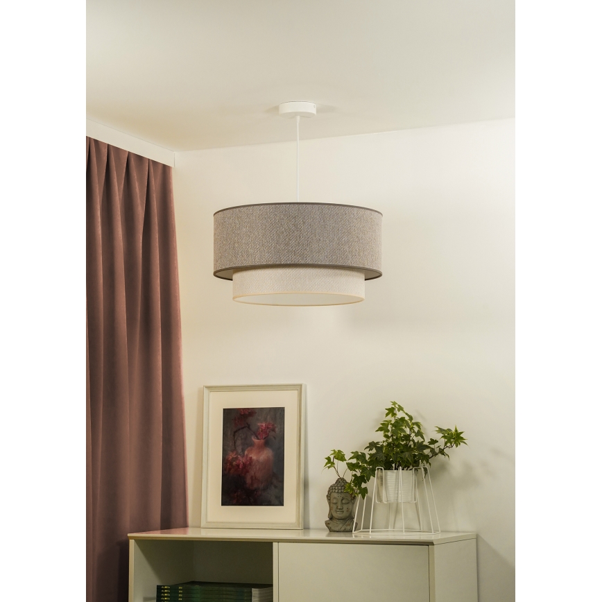 Duolla - Luster na kablu BOHO ECO RECYCLING 1xE27/15W/230V Ø 45 cm braon/krem