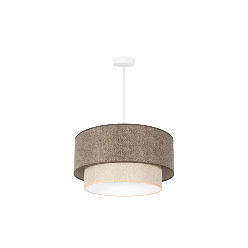 Duolla - Luster na kablu BOHO ECO RECYCLING 1xE27/15W/230V Ø 45 cm braon/krem