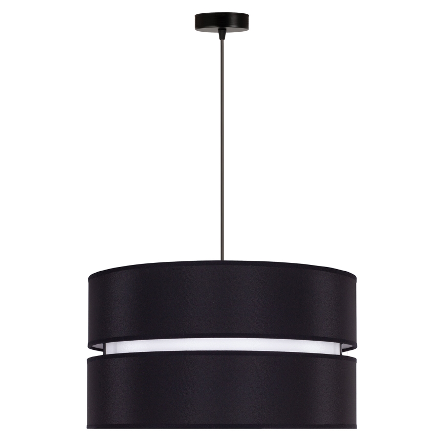 Duolla - Luster na lanku DUO 1xE27/15W/230V prečnik 40 cm crna/bela