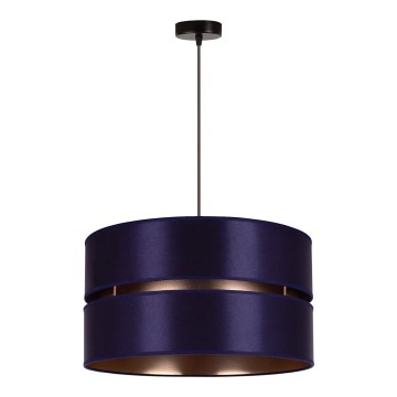 Duolla - Luster na lanku DUO 1xE27/15W/230V, prečnik 40 cm, plava/zlatna