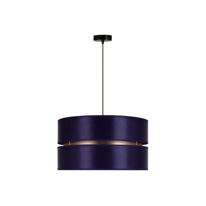 Duolla - Luster na lanku DUO 1xE27/15W/230V, prečnik 40 cm, plava/zlatna