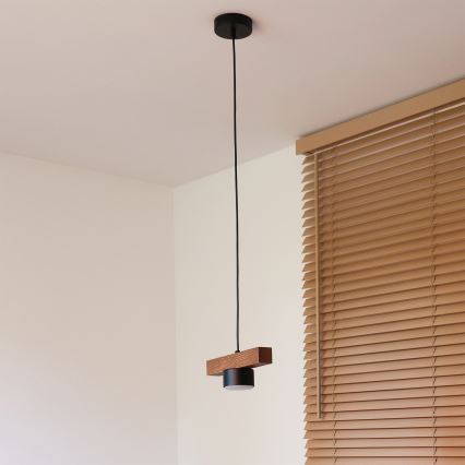 Duolla - Luster na lanku IRONLINE 1xGX53/3W/230V borovina/hrast/crna