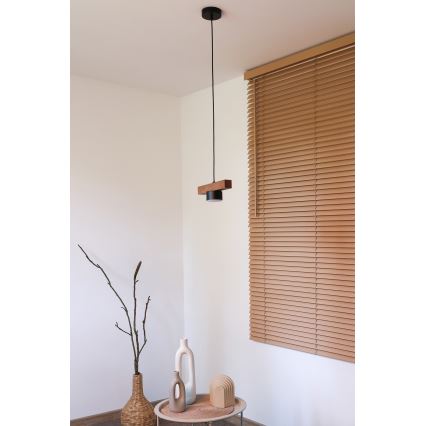 Duolla - Luster na lanku IRONLINE 1xGX53/3W/230V borovina/hrast/crna