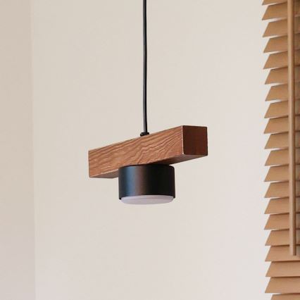 Duolla - Luster na lanku IRONLINE 1xGX53/3W/230V borovina/hrast/crna