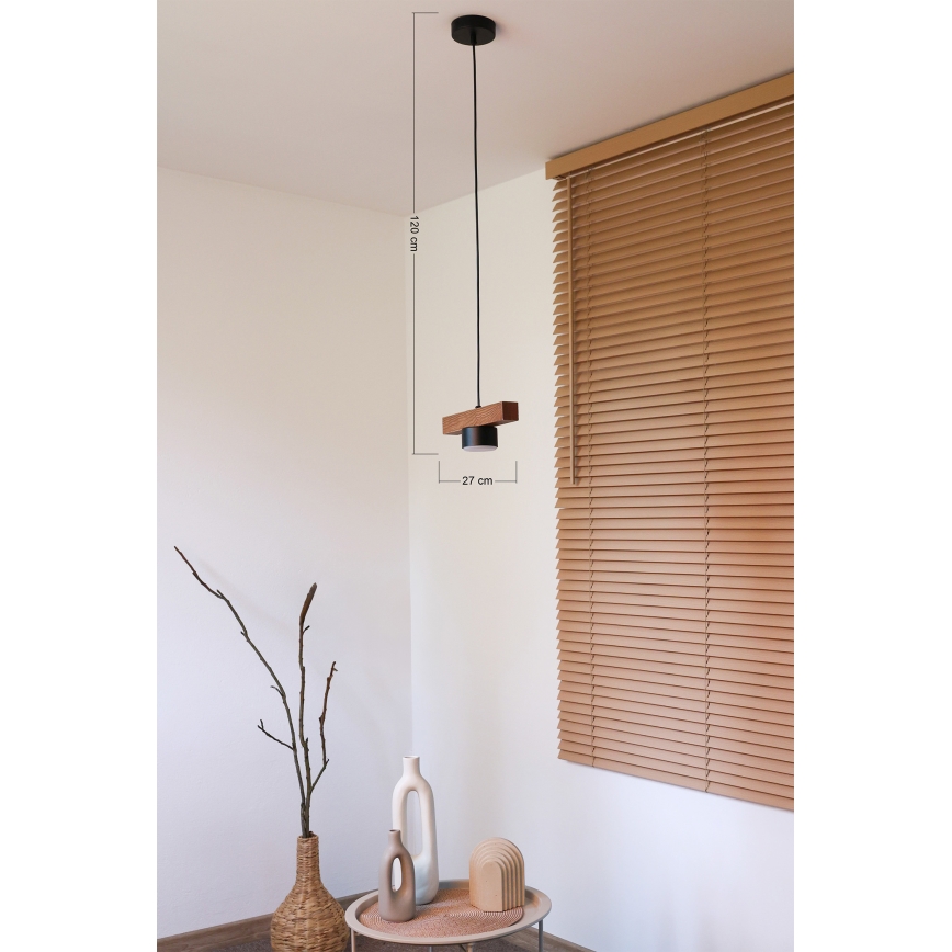 Duolla - Luster na lanku IRONLINE 1xGX53/3W/230V borovina/hrast/crna