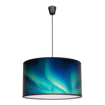 Duolla - Luster na lanku PRINT M 1xE27/40W/230V pr. 35 cm tirkizna