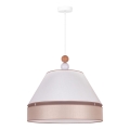 Duolla - Luster na sajli AVIGNON 1xE27/15W/230V prečnik 50 cm bela/bež