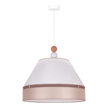 Duolla - Luster na sajli AVIGNON 1xE27/15W/230V prečnik 50 cm bela/bež